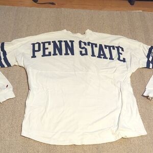 Women's Original League PSU Penn State Long Sleeve T Shirt Size Large Blue/White